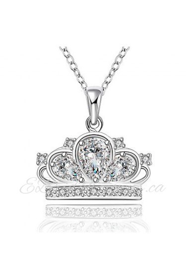 Ladies'/Child's/Women's Silver Necklace Anniversary/Wedding/Engagement/Birthday/Gift/Party Cubic Zirconia