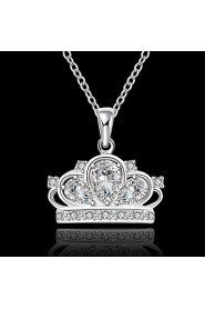 Ladies'/Child's/Women's Silver Necklace Anniversary/Wedding/Engagement/Birthday/Gift/Party Cubic Zirconia