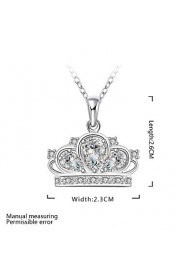 Ladies'/Child's/Women's Silver Necklace Anniversary/Wedding/Engagement/Birthday/Gift/Party Cubic Zirconia