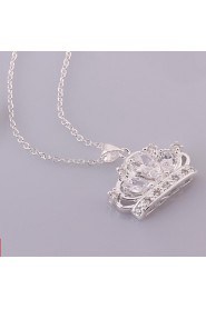 Ladies'/Child's/Women's Silver Necklace Anniversary/Wedding/Engagement/Birthday/Gift/Party Cubic Zirconia