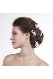 Women Organza Hair Pin With Multi-stone Wedding/Party Headpiece(6pls)