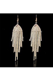 Women's Elegant Luxury Style Alloy Diamond Tassel Earrings