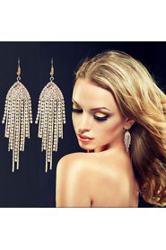 Women's Elegant Luxury Style Alloy Diamond Tassel Earrings