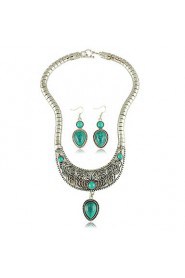 Jewelry Set Women's Anniversary / Wedding / Party / Daily Jewelry Sets Alloy Turquoise Earrings / Necklaces Silver / Blue