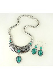 Jewelry Set Women's Anniversary / Wedding / Party / Daily Jewelry Sets Alloy Turquoise Earrings / Necklaces Silver / Blue