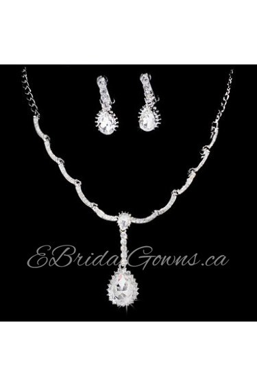 Jewelry Set Women's Anniversary / Wedding / Engagement / Birthday / Gift / Party / Special Occasion Jewelry Sets AlloyRhinestone / Cubic