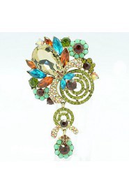 Women's Jewelry Rhinestone Drop Flower Brooch Broach Pins (More Colors)