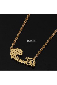 Cool Brazil Map Pendant Necklace 18K Real Chunky Gold Platinum Plated Jewelry Gift for Women