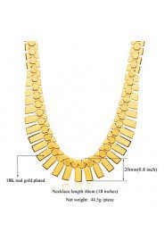 New Women's Charm Choker Statement Necklace 18K Real Chunky Gold Platinum Plated Jewelry Gift for Women