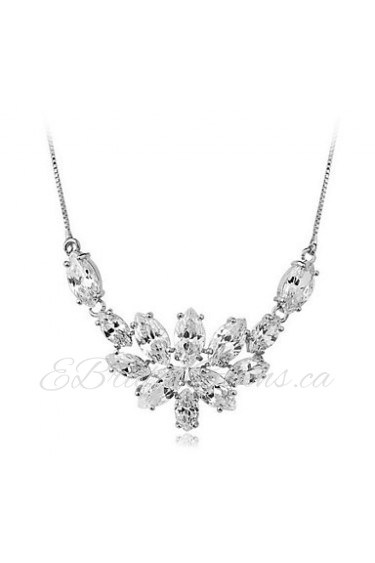 Women's Cubic Zirconia/Brass/Vermeil Necklace Wedding/Daily Cubic Zirconia