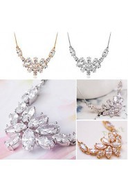 Women's Cubic Zirconia/Brass/Vermeil Necklace Wedding/Daily Cubic Zirconia