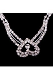 Alloy Wedding/Party Jewelry Set With Rhinestone Including Earrings And Necklace