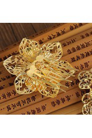 Bride's Flower Shape Gold Forehead Wedding Hair Combs Headbands 1 PC