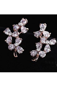 Fashion Clover Color Beautiful Zircon Earrings