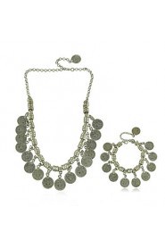 Bohemia National Wind Restoring Ancient Ways Tassel Necklace Bracelet Sets Metal COINS