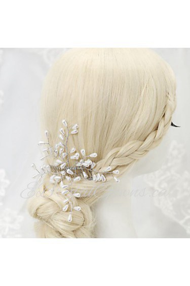 Women's / Flower Girl's Alloy / Imitation Pearl Headpiece-Wedding / Special Occasion Hair Combs 1 Piece White Irregular