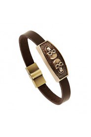 Bronze metal alloy bangle bracelet leather bracelet leather bracelet retro male student bracelet(bracelet)