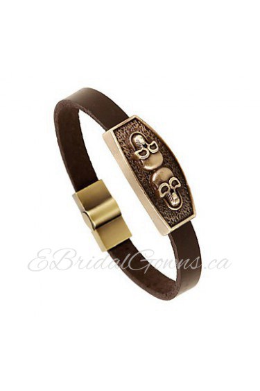 Bronze metal alloy bangle bracelet leather bracelet leather bracelet retro male student bracelet(bracelet)