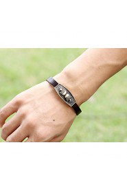 Bronze metal alloy bangle bracelet leather bracelet leather bracelet retro male student bracelet(bracelet)