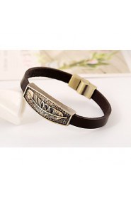 Fashion leather strap leather bracelet punk style leather bracelet vintage metal featherh(bracelet)