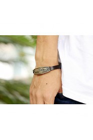 Fashion leather strap leather bracelet punk style leather bracelet vintage metal featherh(bracelet)