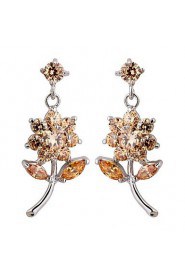 Brass With Cubic Zirconia Drop Earrings (More Colors)