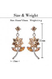 Brass With Cubic Zirconia Drop Earrings (More Colors)