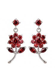 Brass With Cubic Zirconia Drop Earrings (More Colors)