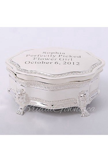 Personalized Silver-plated Tutania Delicate Jewelry Box