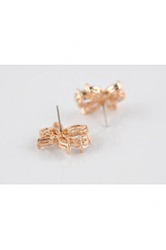 Brass With Cubic Zirconia Stud Earrings(More Colors)