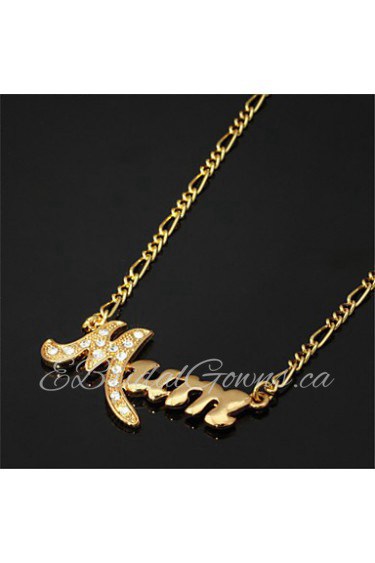 New Cute Alphabet Letters Pendant Necklace 18K Real Gold Platinum Plated Rhinestone Crystal Jewelry Gift for Women