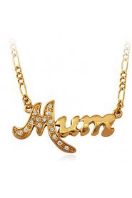 New Cute Alphabet Letters Pendant Necklace 18K Real Gold Platinum Plated Rhinestone Crystal Jewelry Gift for Women