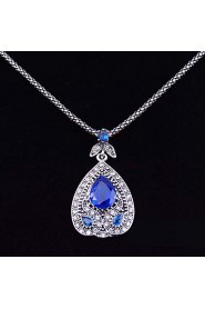 Women's Luxurious Style of Electroplating Alloy Diamond Pendant Necklace