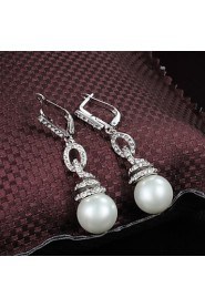 Elegant Brass Gold Plated with Imitation Pearl Women's Earrings(More Colors)