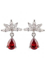 Brass With Cubic Zirconia Drop Earrings (More Colors)