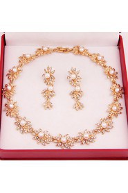 Fashion gold-plated necklace (necklace) (earrings)