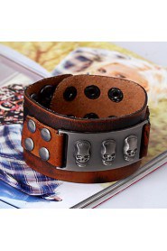 European Style Circle Genuine Leather Hot Sales Bracelet(Brown)(1Pc)