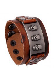 European Style Circle Genuine Leather Hot Sales Bracelet(Brown)(1Pc)