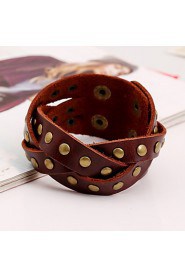 European Style Genuine Leather Foreign Trade Hot Sales Bracelet(Brown,Black)(1Pc)