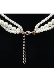 Women's Rhinestone/Imitation Pearl Necklace Birthday/Party/Special Occasion/Causal