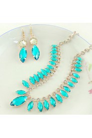 Jewelry Set Women's Anniversary / Wedding / Birthday / Party Jewelry Sets Alloy / Rhinestone Rhinestone Necklaces / EarringsRed / Blue /