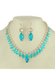 Jewelry Set Women's Anniversary / Wedding / Birthday / Party Jewelry Sets Alloy / Rhinestone Rhinestone Necklaces / EarringsRed / Blue /