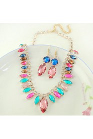 Jewelry Set Women's Anniversary / Wedding / Birthday / Party Jewelry Sets Alloy / Rhinestone Rhinestone Necklaces / EarringsRed / Blue /