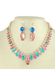 Jewelry Set Women's Anniversary / Wedding / Birthday / Party Jewelry Sets Alloy / Rhinestone Rhinestone Necklaces / EarringsRed / Blue /