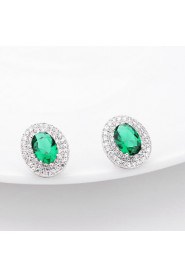 Stud Earrings Women's Vermeil/Brass Earring Cubic Zirconia