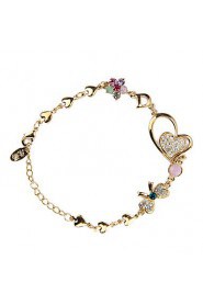 Women's Fashion Bracelet 18K Gold Plated Rhinestone