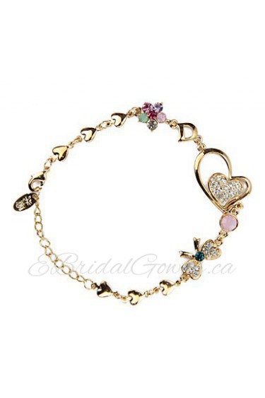 Women's Fashion Bracelet 18K Gold Plated Rhinestone