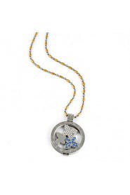 Summer Gift 33mm Alloy Mi Moneda Silver and Blue Crystal Butterfly Coin for 35mm Holder Pendant