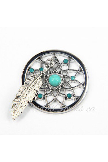 Fashion Summer Gift 33mm Alloy Mi Moneda Silver Dream Catcher Disc for 35mm Coin Necklace Holder Pendant