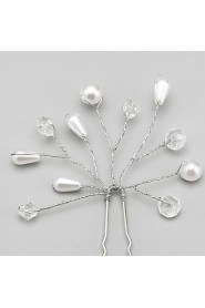 Women/Flower Girl Alloy/Imitation Pearl Hairpins With Imitation Pearl Wedding/Party Headpiece(2Pieces)